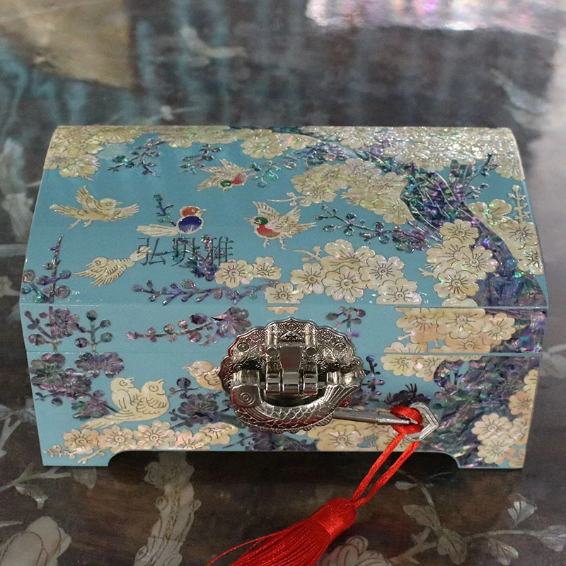 【喜上眉梢全贝底】高档礼盒精美礼物送新人精致漆器螺钿首饰收纳盒