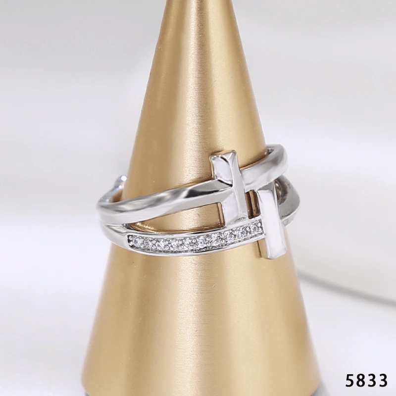 铜合金戒指 5833-气质轻奢时尚百搭简约戒指小众ins