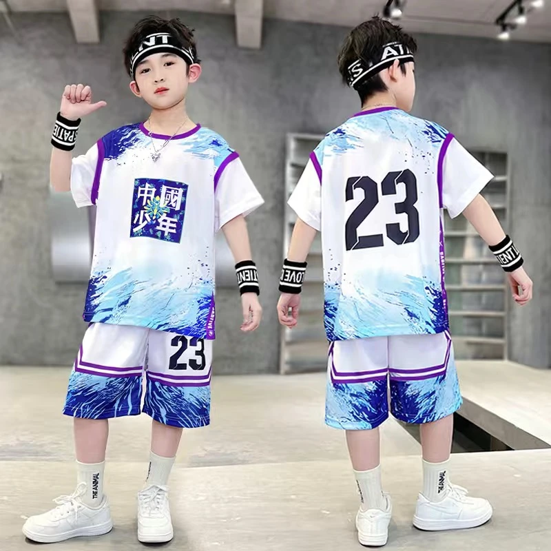 男童套装夏季运动篮球服儿童新款速干衣休闲帅气男孩中大童两件套