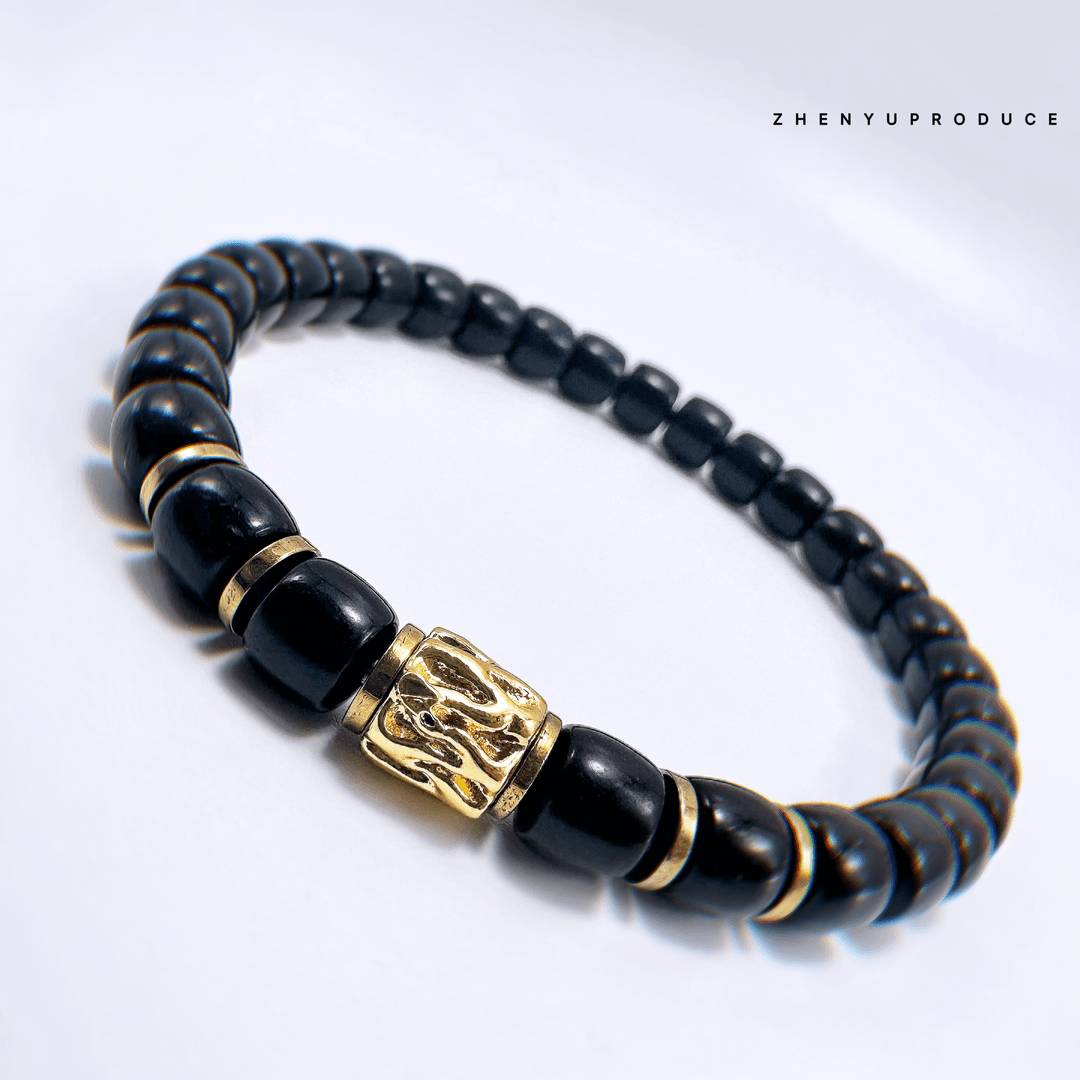（无心之树系列）黑金椰蒂精工直切手串7*6mm搭配