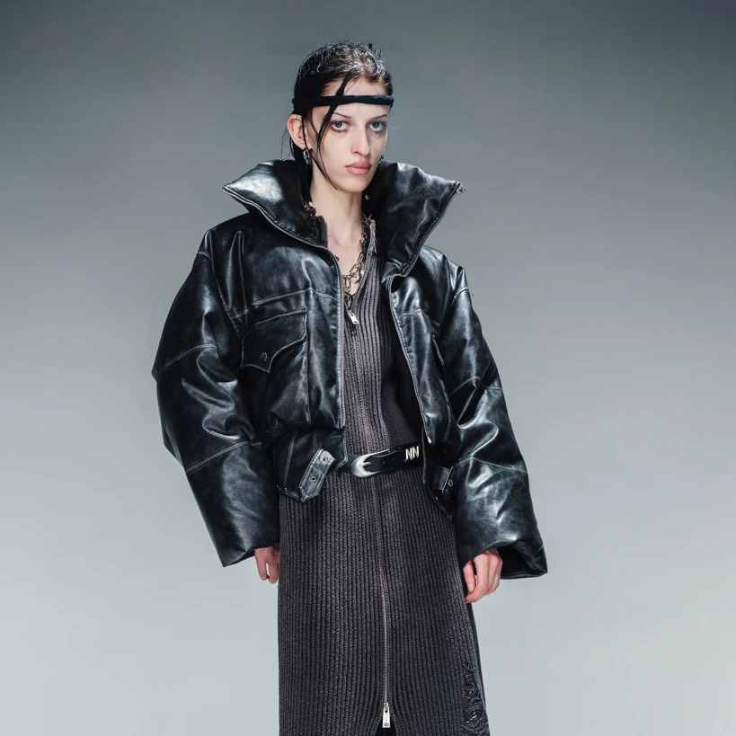 NN-NORTH NODE 90白鸭绒擦色皮羽绒服