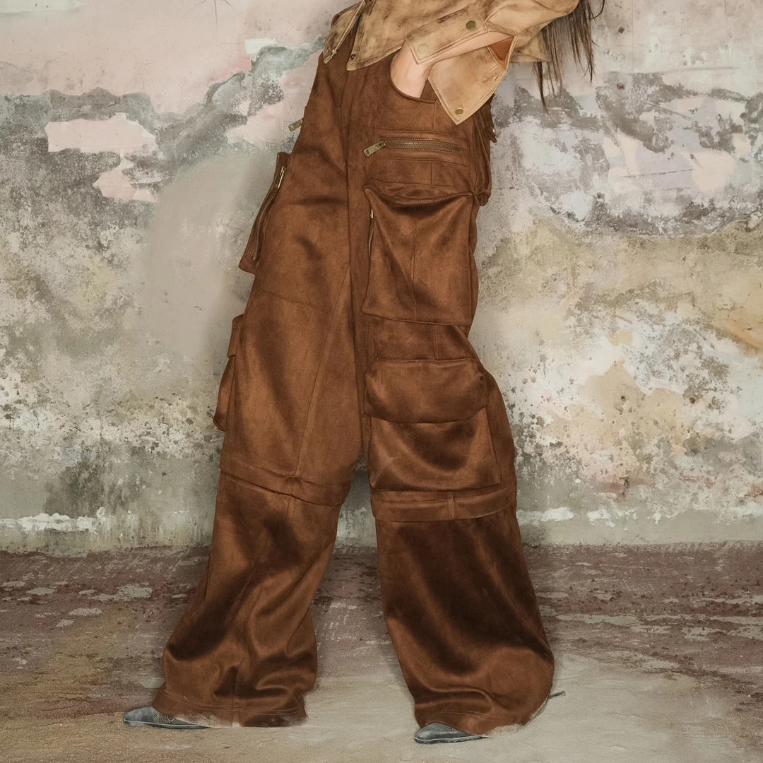 NORTH NODE原创设计可拆卸两穿阔腿裤高街美式复古工装裤