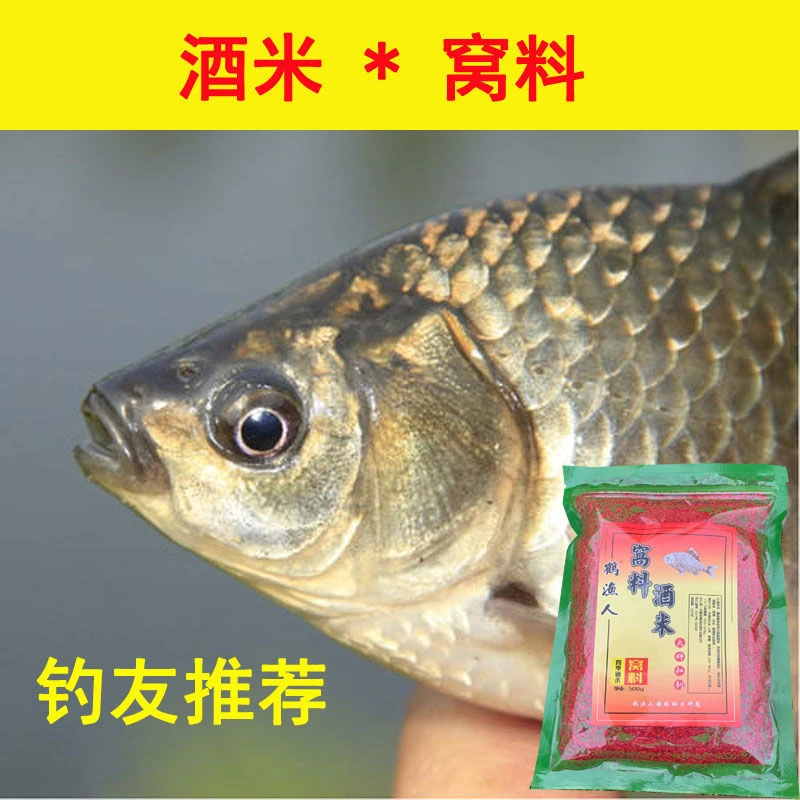 鹤渔人酒米窝料效果好的秘制窝料鲫鱼黄颡鱼鲤鱼都好用窝料500克