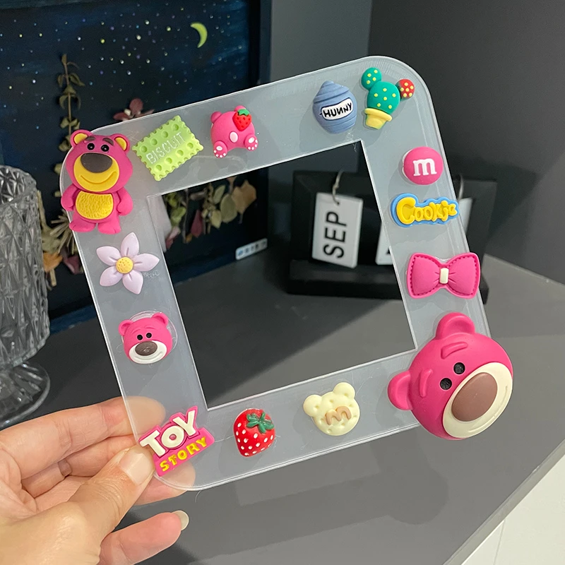 草莓熊亚克力开关边框套轻奢风现代简约防脏免粘贴开关装饰墙保护