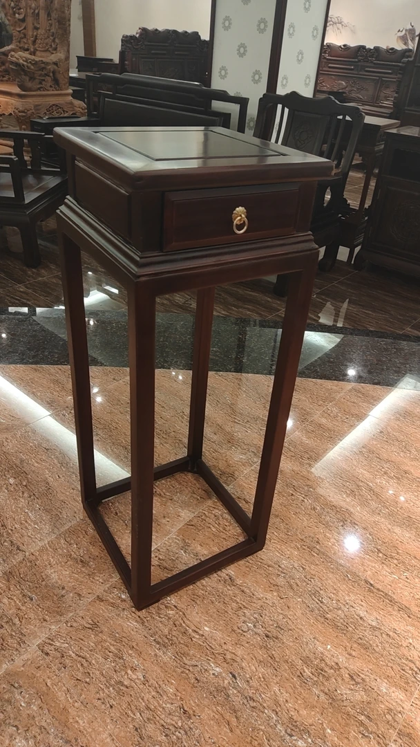 南美酸枝新中式抽屉红木置物架全实木花架花几