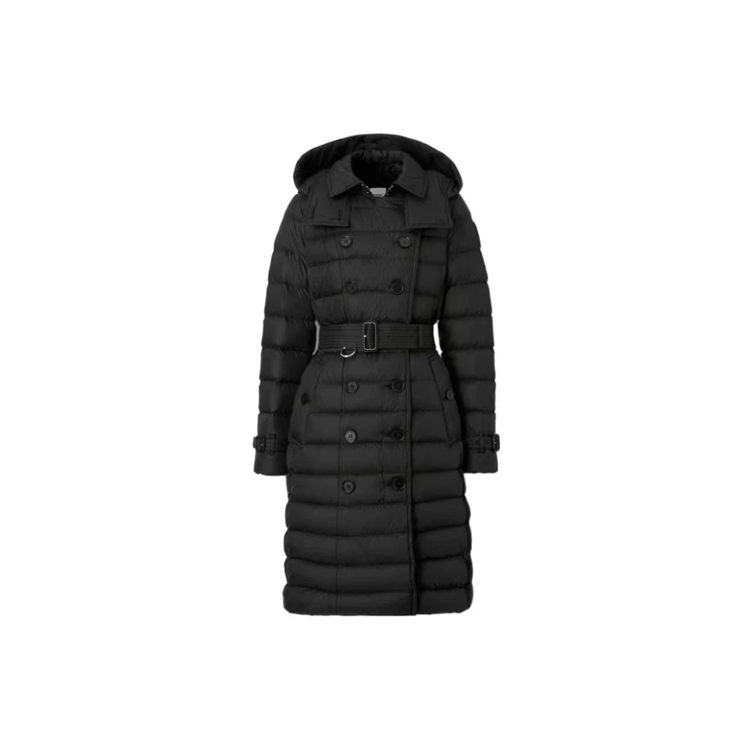 全新未使用 BURBERRY/博柏利 女士23鹅绒羽绒服 黑色／米色／深蓝色