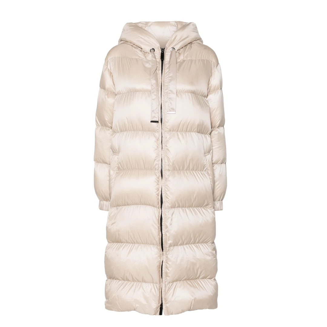 全新未使用 MaxMara 24秋冬SEIPA长款羽绒服 西伯利亚鹅绒 浅米色