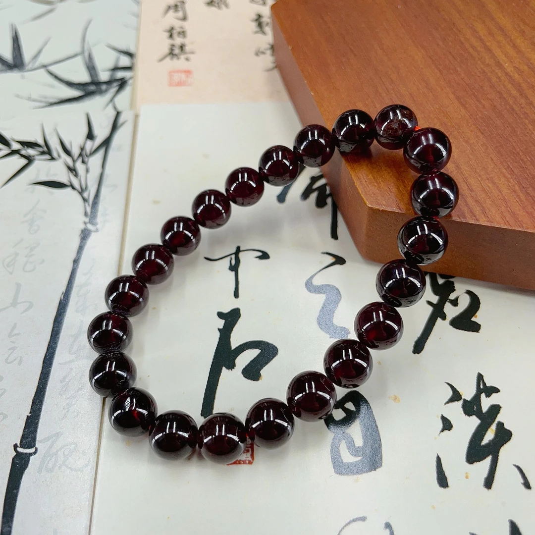 7A深酒红石榴石手串一串
