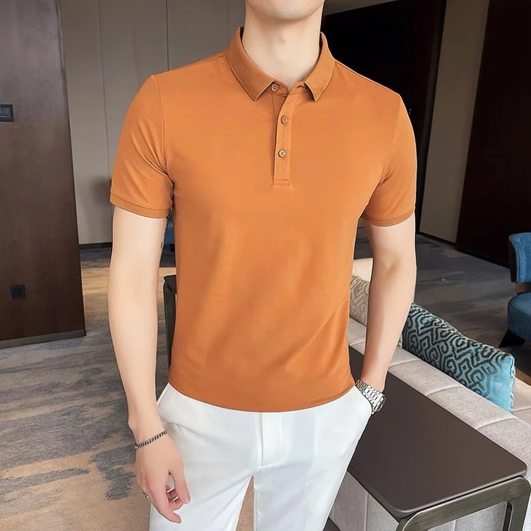 男士翻领POLO衫男夏季潮流商务休闲男装上衣男士短袖t恤2023新款