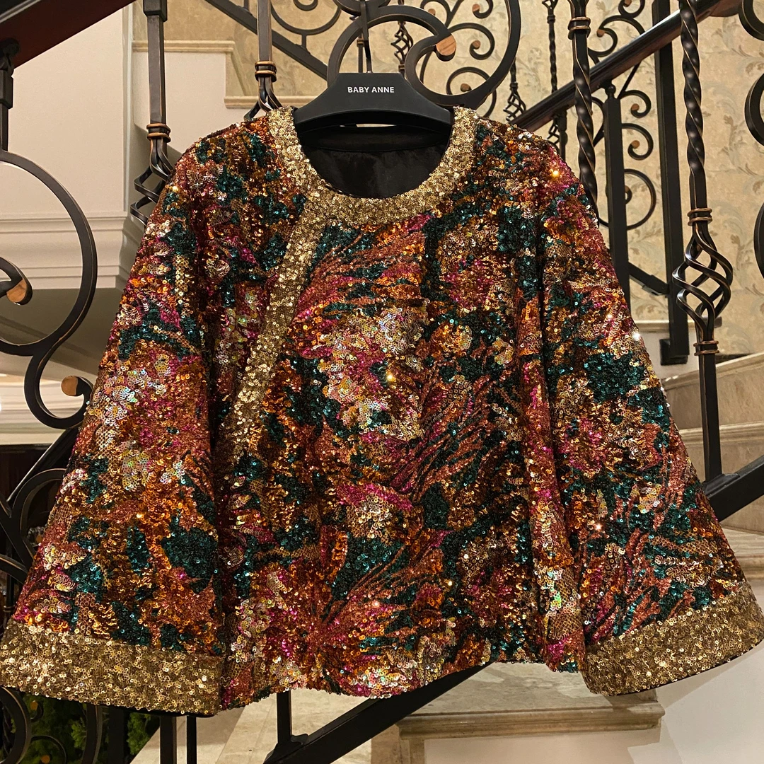 【当家主母】系列-奢华亮片中式上衣PD243011-A