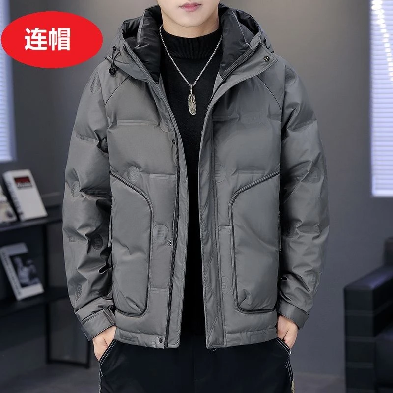 2023冬季新款羽绒服男士短款连帽衣服加厚韩版潮牌青年冬装外套男