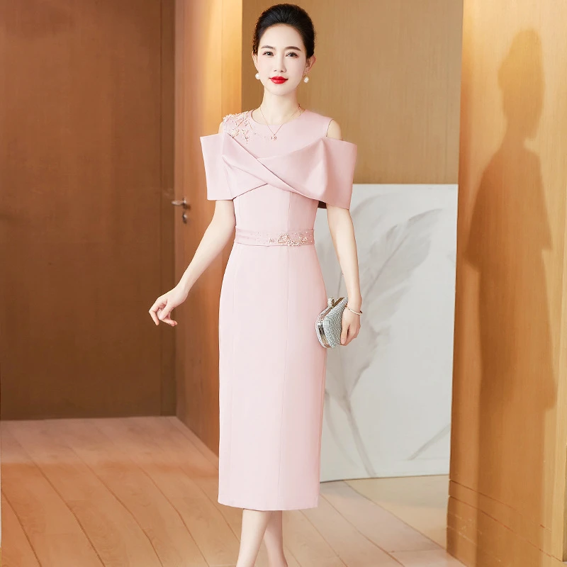 J88年轻时尚宴会礼服2025夏季新高贵妈妈装结婚喜婆婆婚宴礼服