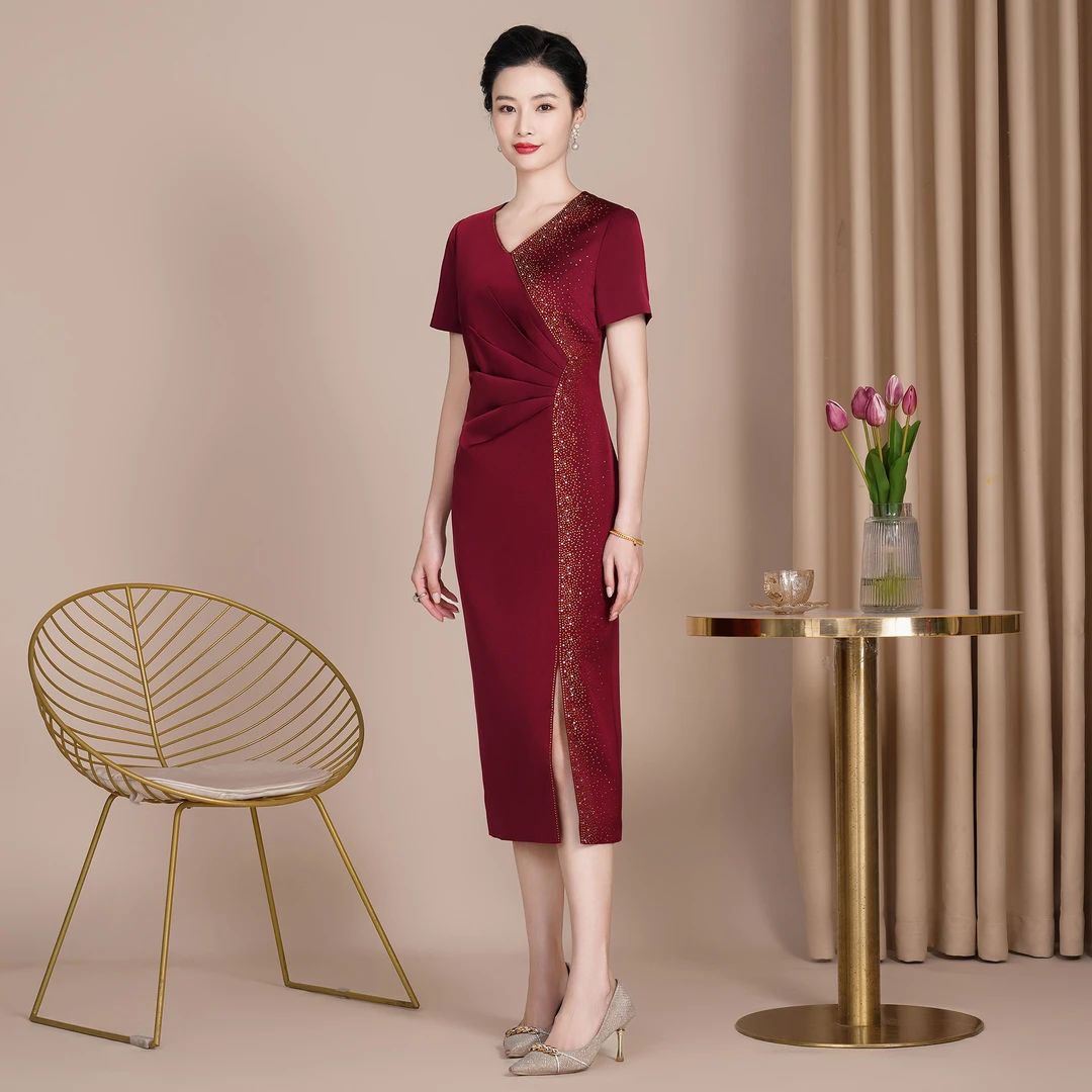 K07夏季新款改良复古新国风旗袍修身年轻民国风国潮连衣裙晚礼服