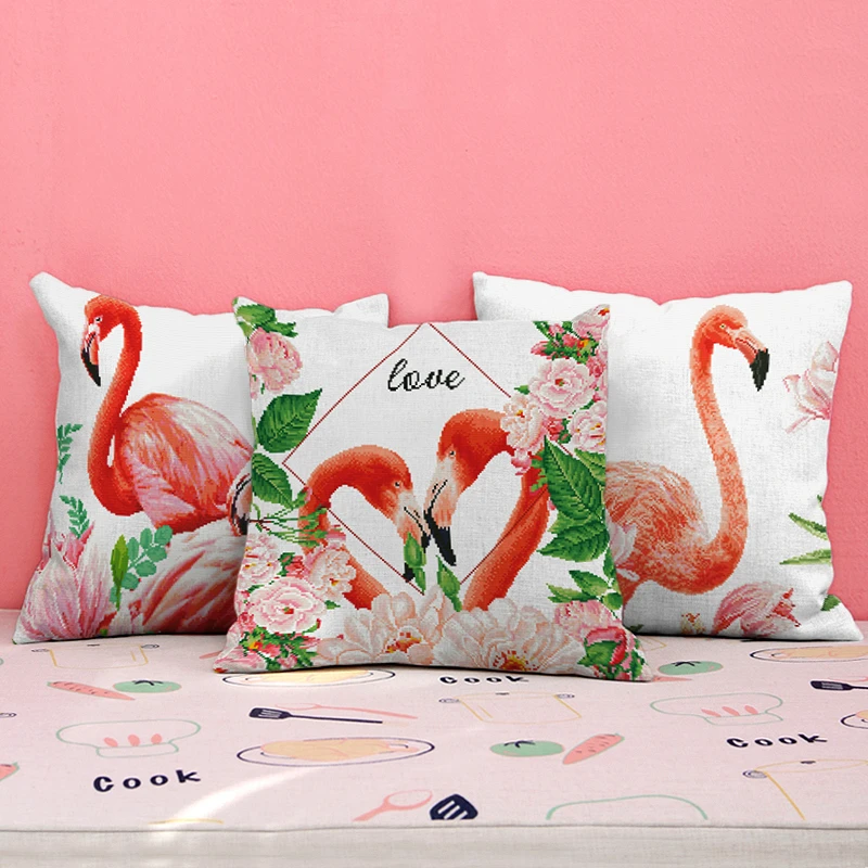 十字绣2024新款线绣抱枕靠垫沙发可爱卡通图案手工自己绣爆款小型