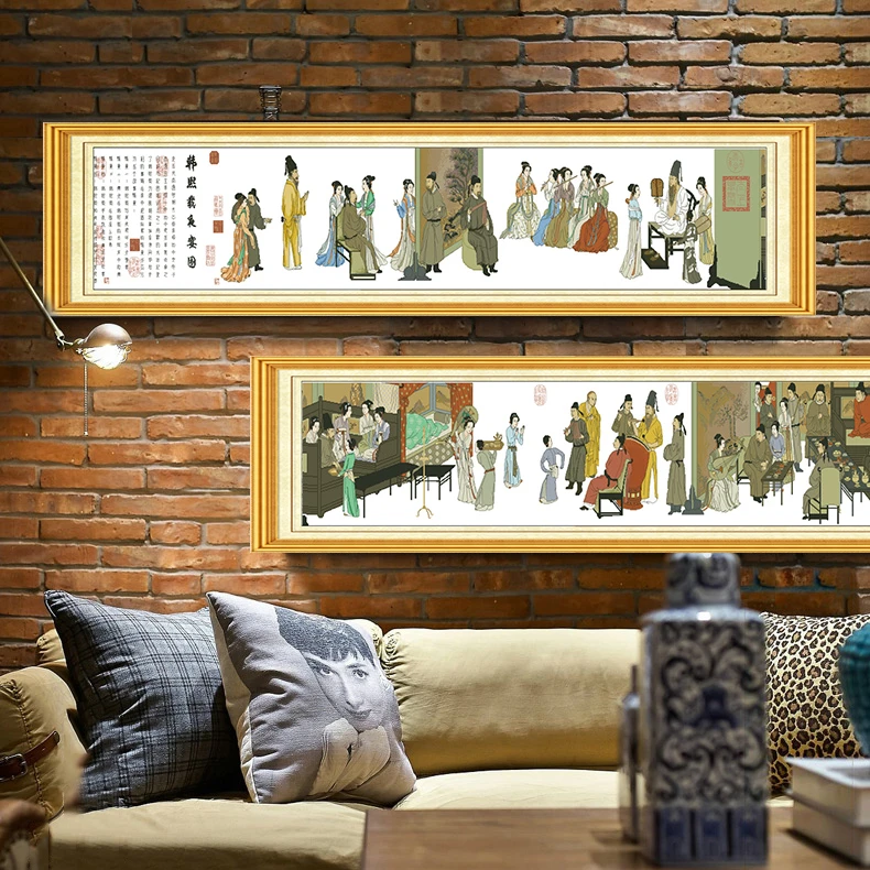 韩熙载夜宴图十字绣线绣2024新款经典名画大幅满绣客厅大气