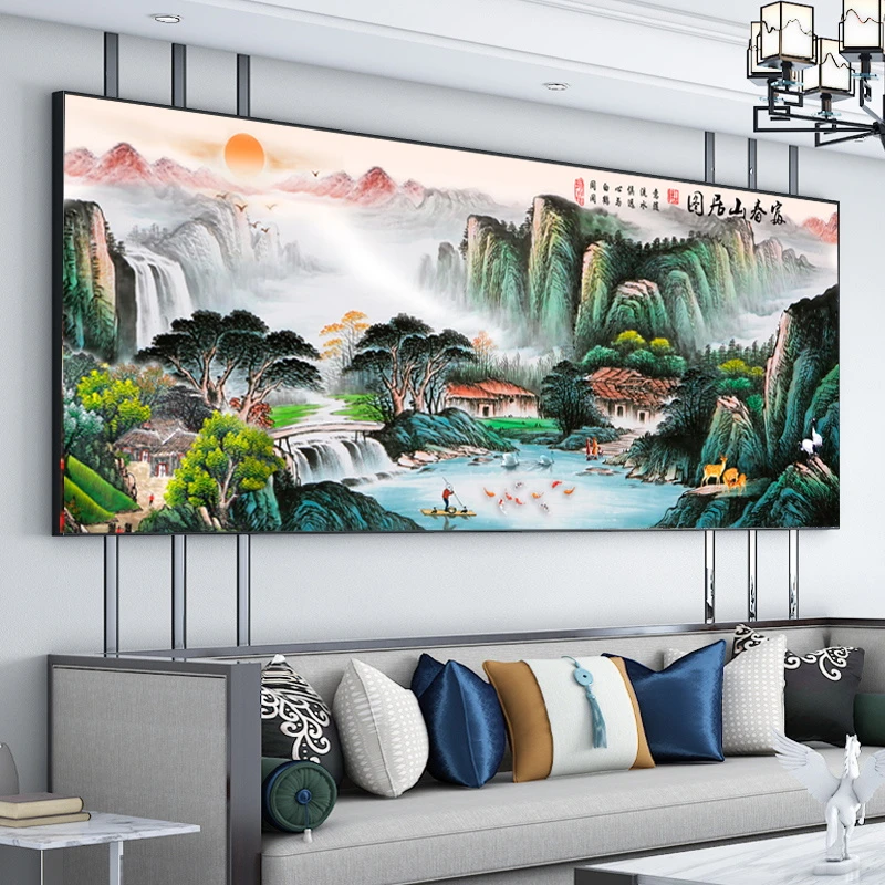 富春山居图十字绣2024年新款线绣客厅自己绣高端风景如画山水大幅