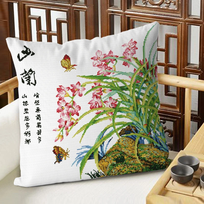 十字绣2024新款线绣抱枕靠垫沙发可爱卡通图案手工自己绣爆款小型
