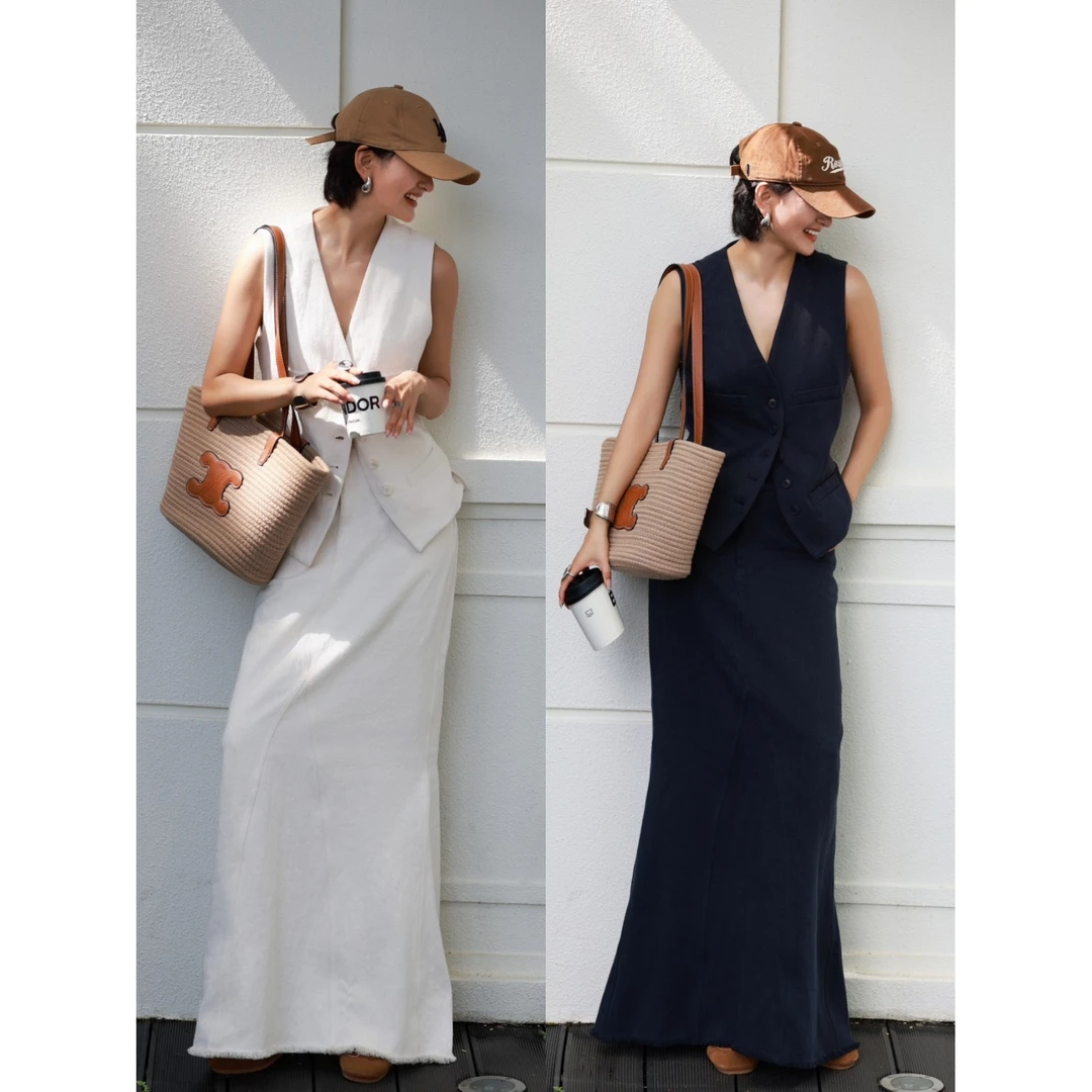 【老钱感】高端汉麻牛仔成衣 马甲 鱼尾半裙