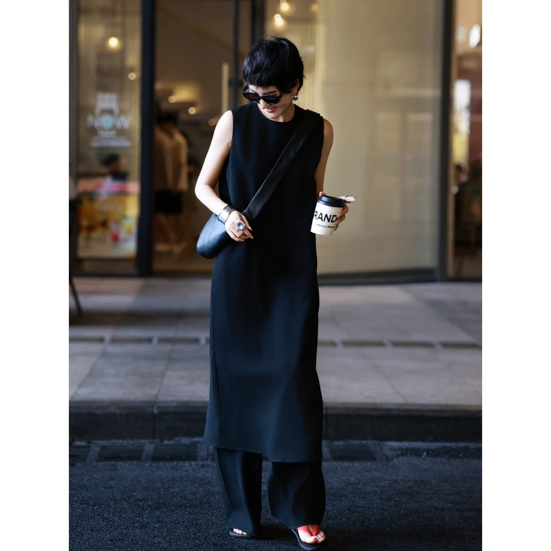 【极简极奢】重磅醋酸无袖连衣裙斜裁背心裙