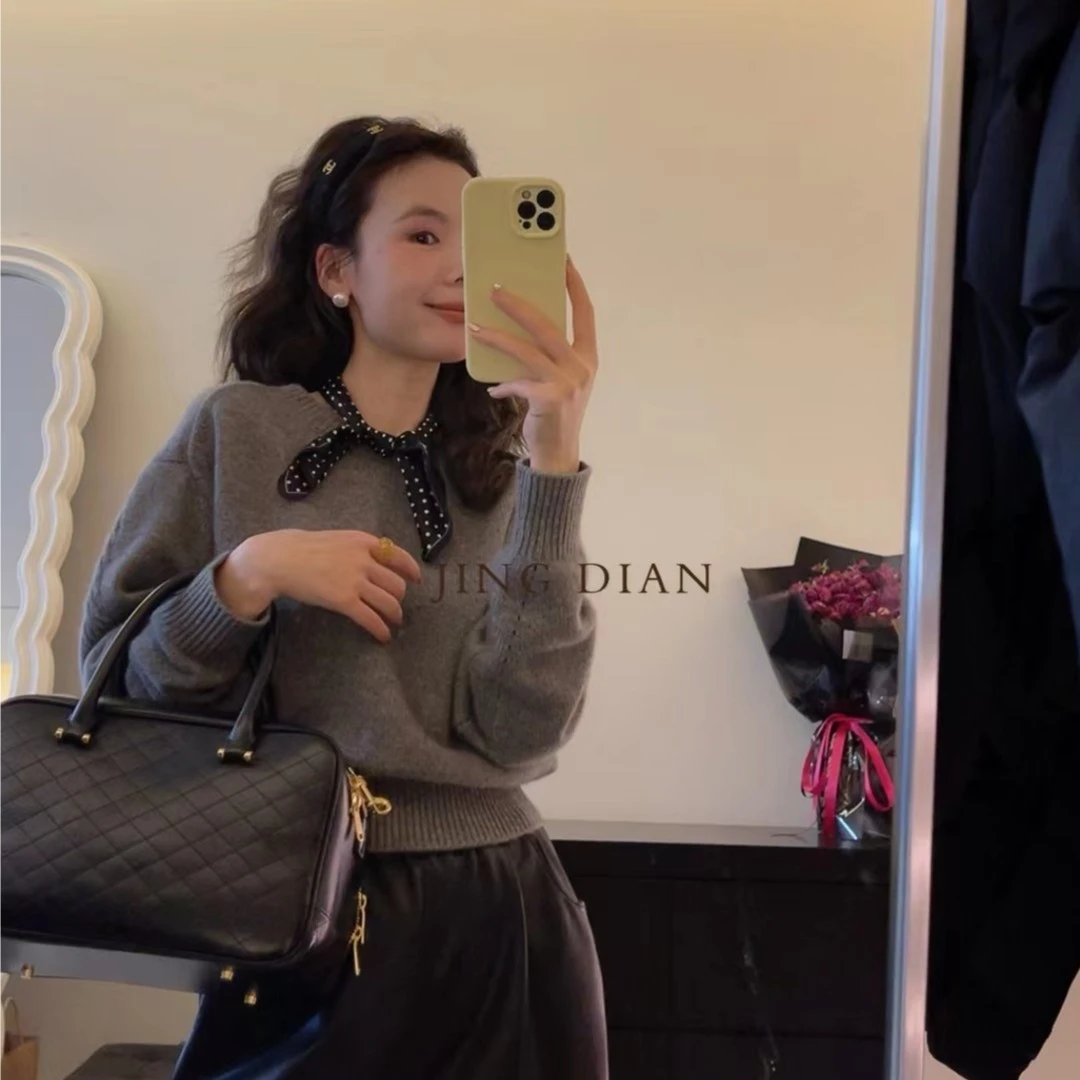 【JD】黑色丝丝圆点丝巾