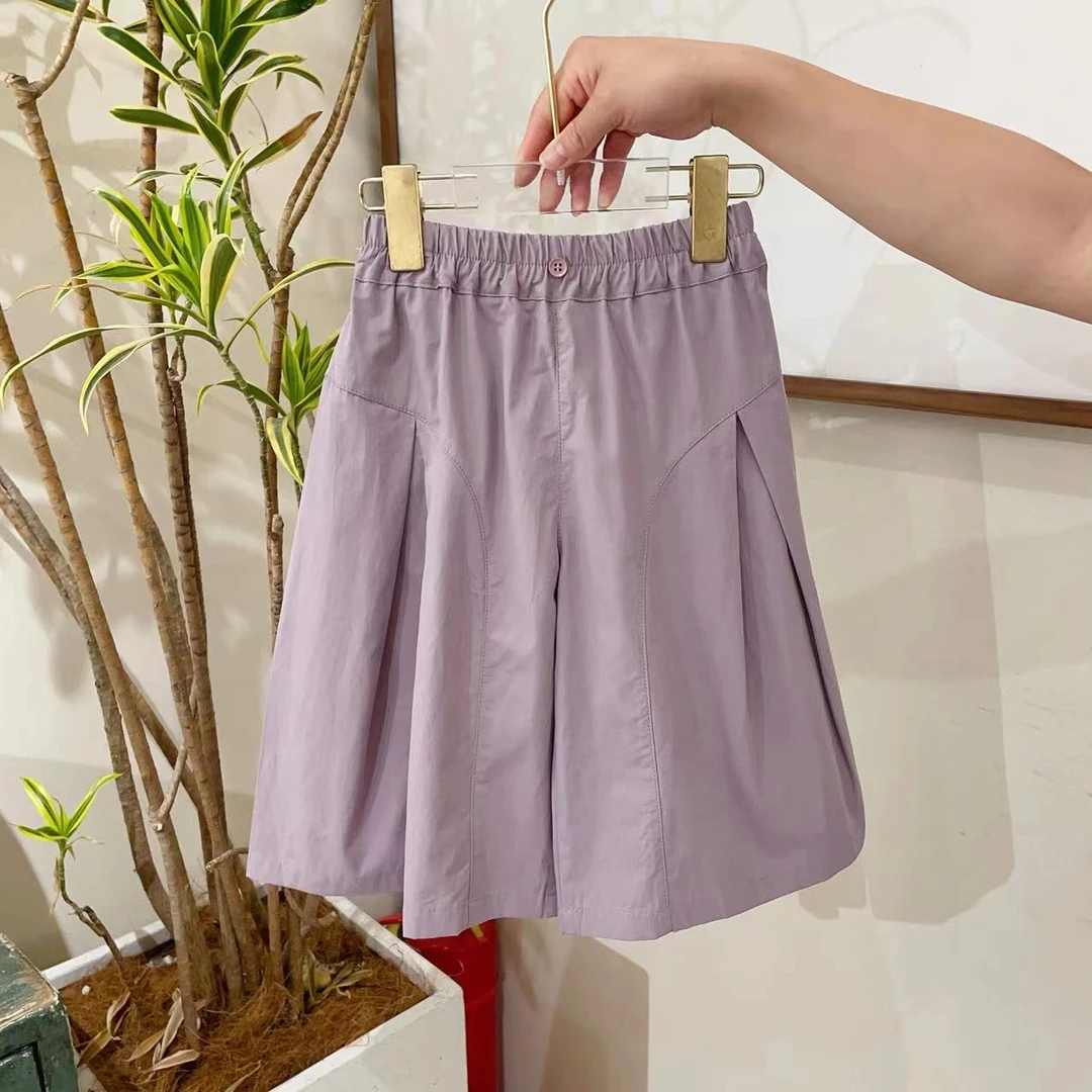 【云朵小葵】女童烟紫色打揽森系百搭七分裤28919