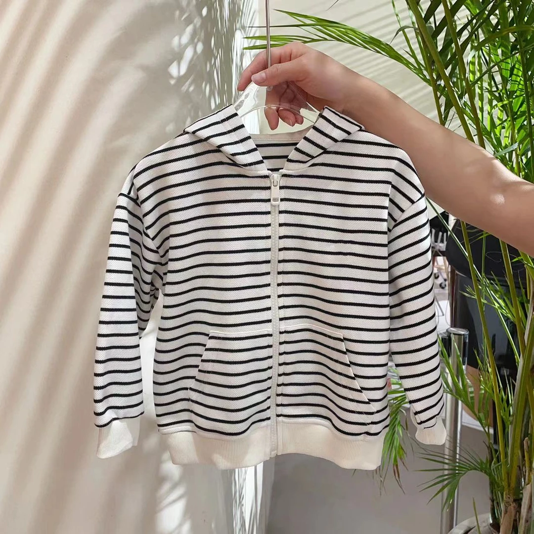 【云朵小葵】女童连帽原韩D爱心洋气针织条纹111909