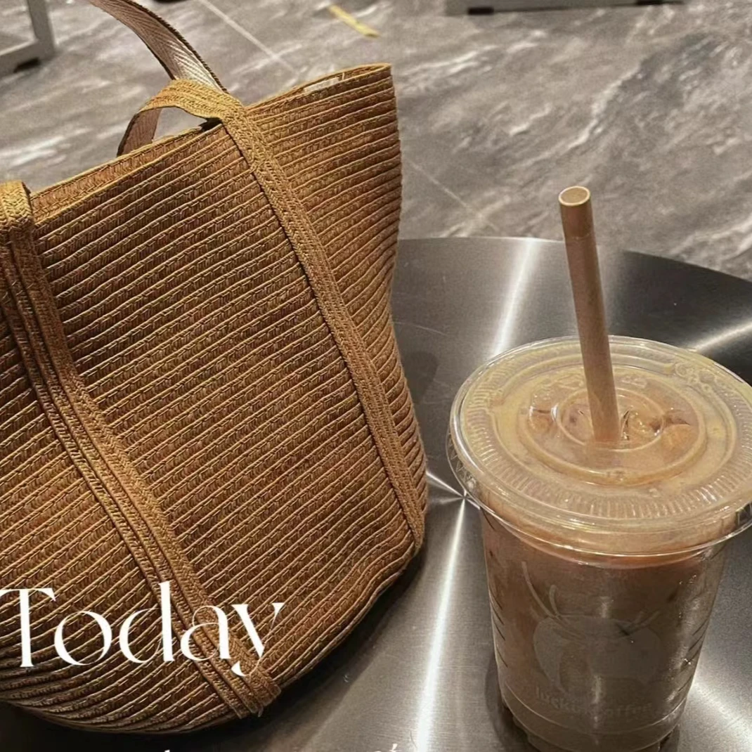 女士棕色时尚简约百搭托特手提包A018