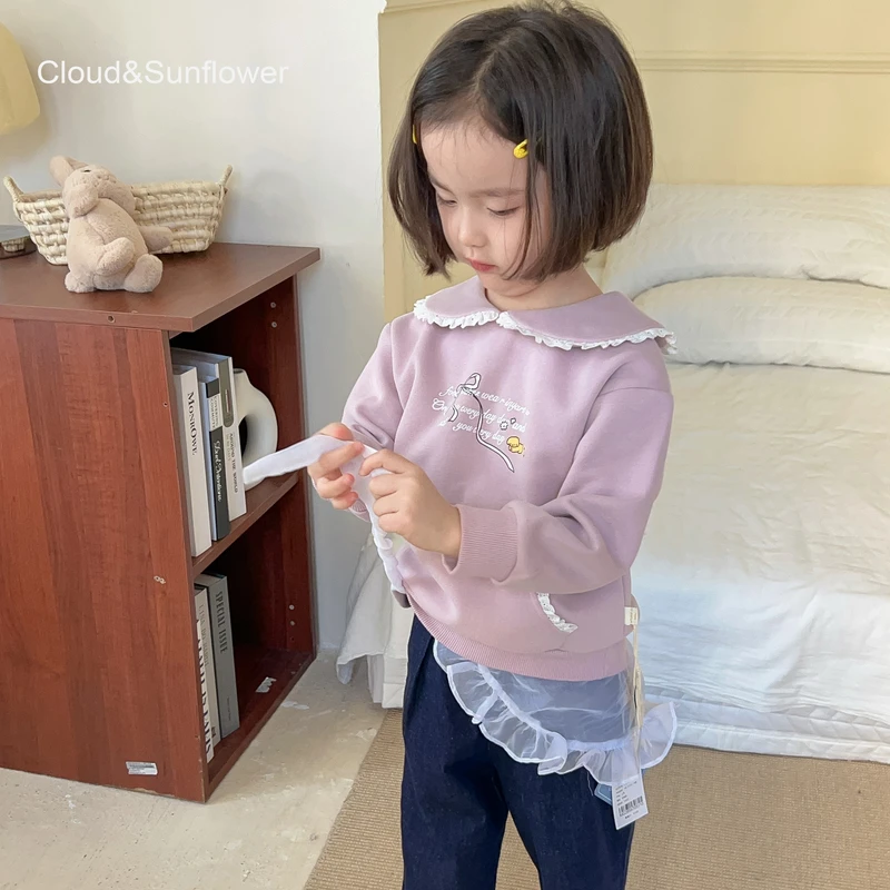 【云朵小葵】女童娃娃领蝴蝶结小狗卫衣1112871