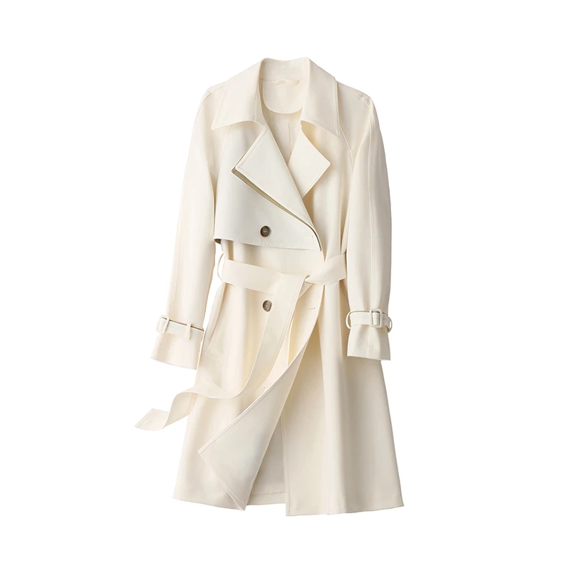 蓝海奕诺英伦风风衣女中长款韩版过膝显瘦2025年春季休闲时尚外套