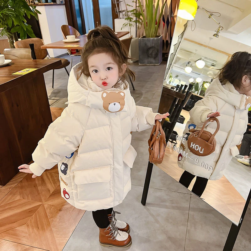 儿童冬装棉服加绒加厚棉衣2025新款中小童宝宝棉袄中长款保暖外套