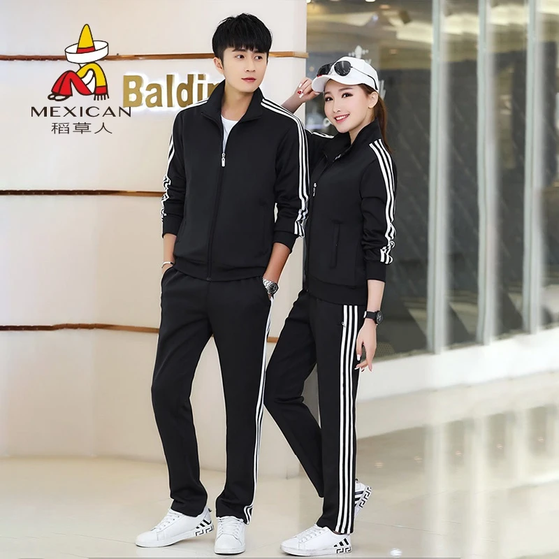 Mexican/稻草人2023新款男女运动套装春秋季开衫春季休闲运动服