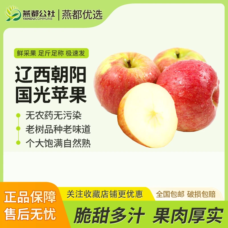 东北辽西国光苹果新鲜当季水果整箱脆甜应季大苹果老品种酸甜多汁
