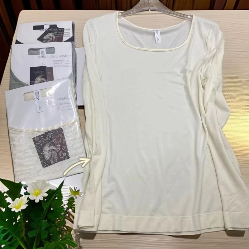 秋冬轻薄无痕保暖打底秋衣秋裤圆领舒适高弹女士贴身保暖打底套装