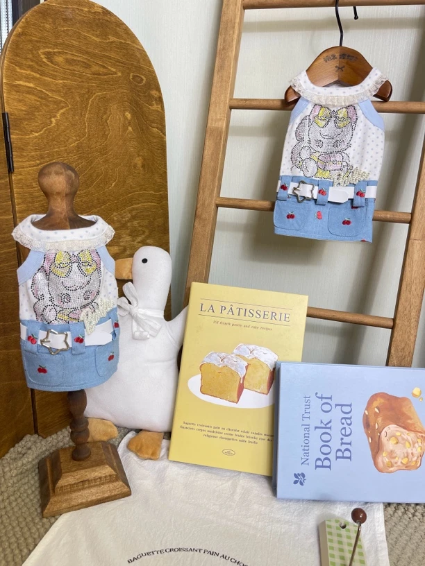 直拍| 宫囍家 樱桃牛仔直筒裙宠物衣服 no退no换