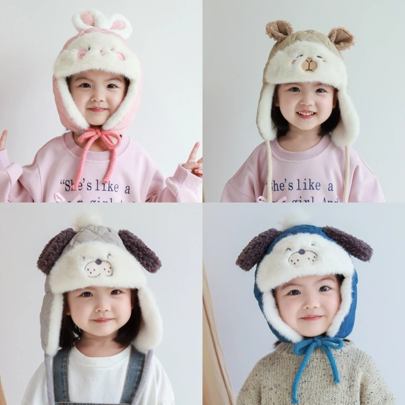 宝宝帽子秋冬款加厚加绒雷锋帽保暖防风护耳帽男女童可爱超萌韩版