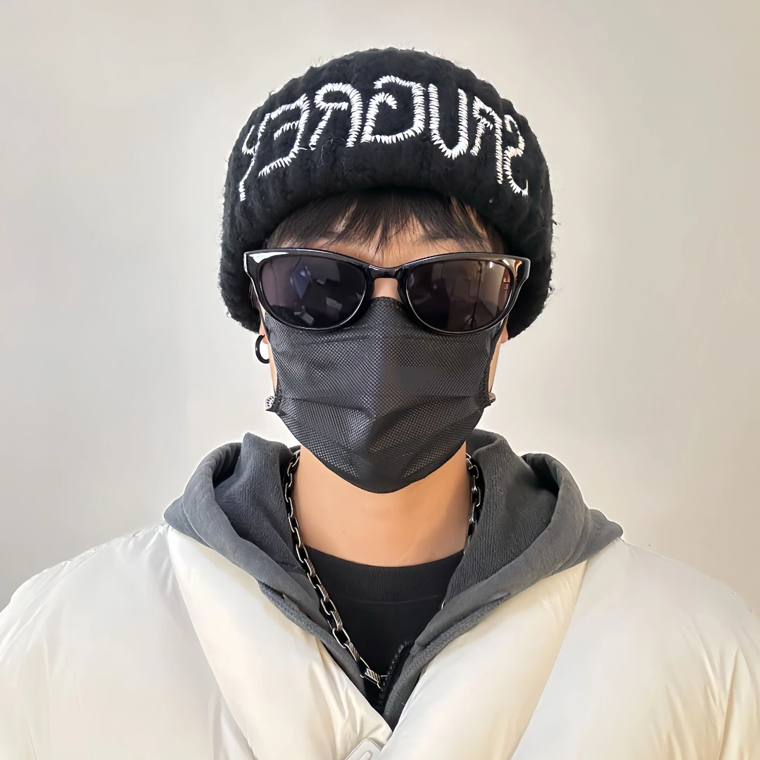 LEVMLON粗针织浅顶加厚大刺绣宽帽檐显脸小百搭保暖日常情侣基础