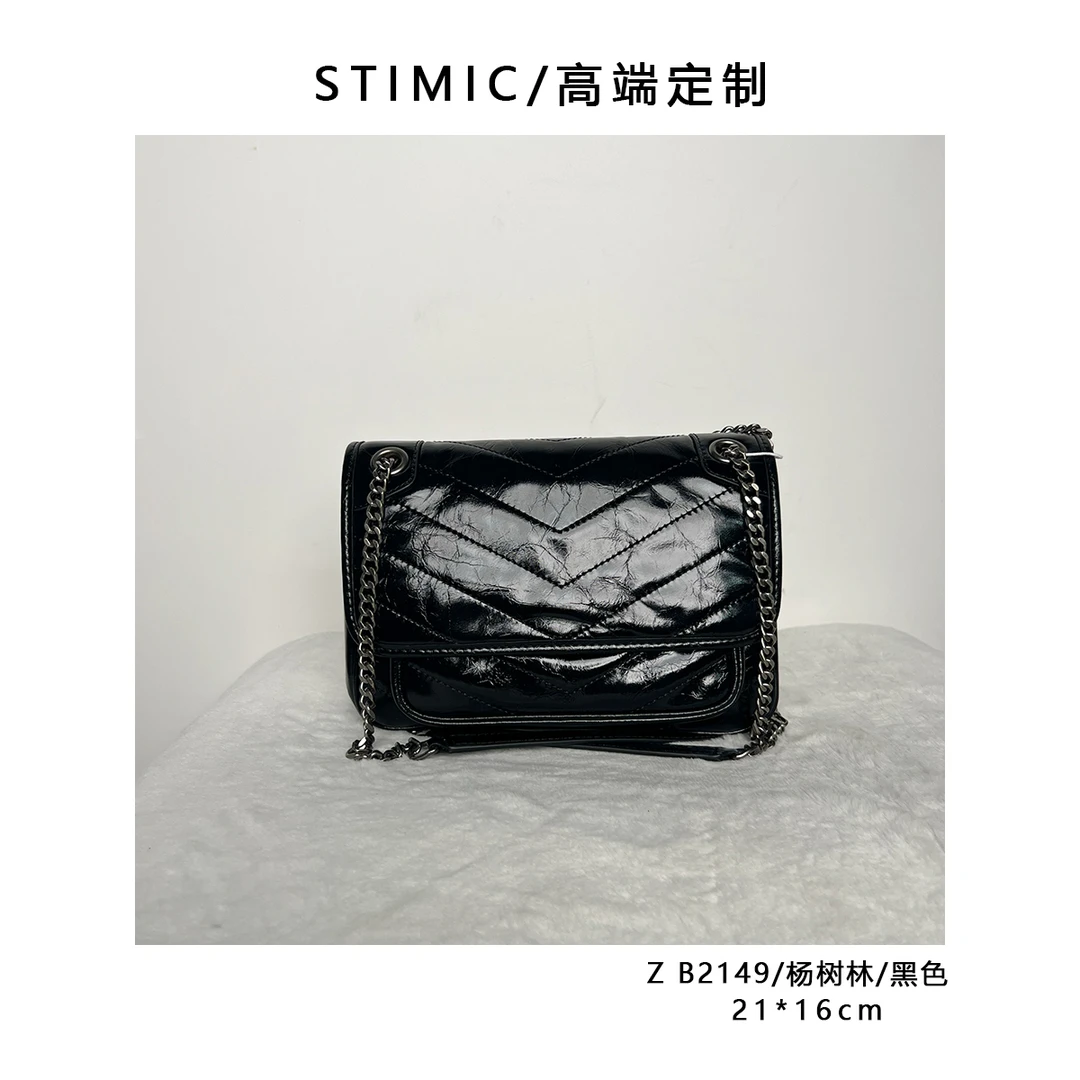 Z B2149/niicky黑色订制手工蜡线时尚女士轻奢单肩斜挎包孤品1815