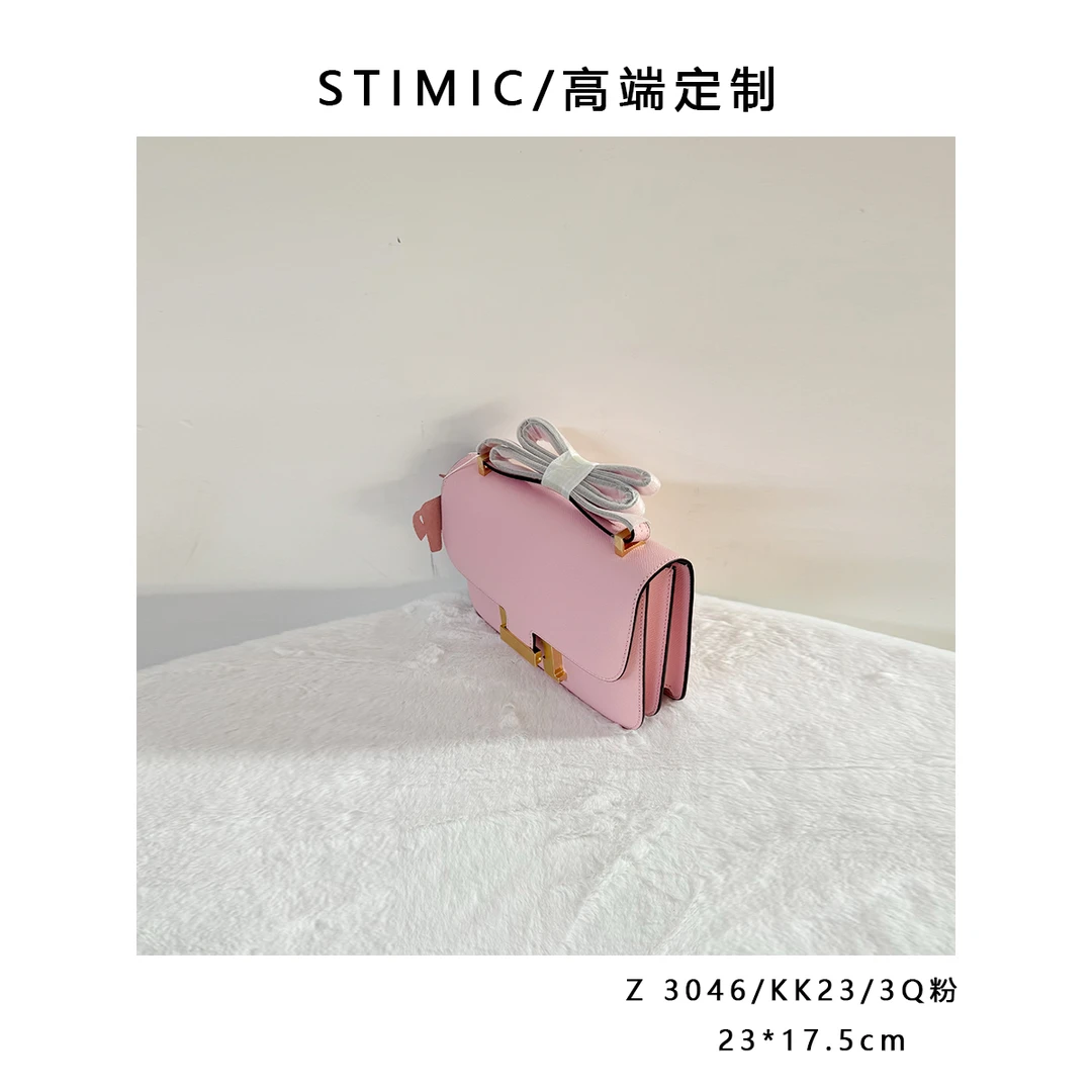 Z 3046/KK23/3Q粉 高端订制手工蜡线女士单肩轻奢斜挎包孤品1852