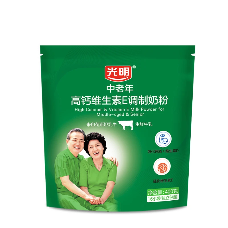 光明中老年高钙维生素E调制奶粉400g/袋 健康奶源优质营养A