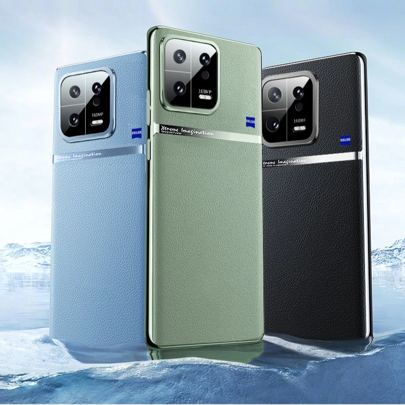 小米13防摔手机壳皮套镜头全包pro素皮保护套包边商务风高档纯色