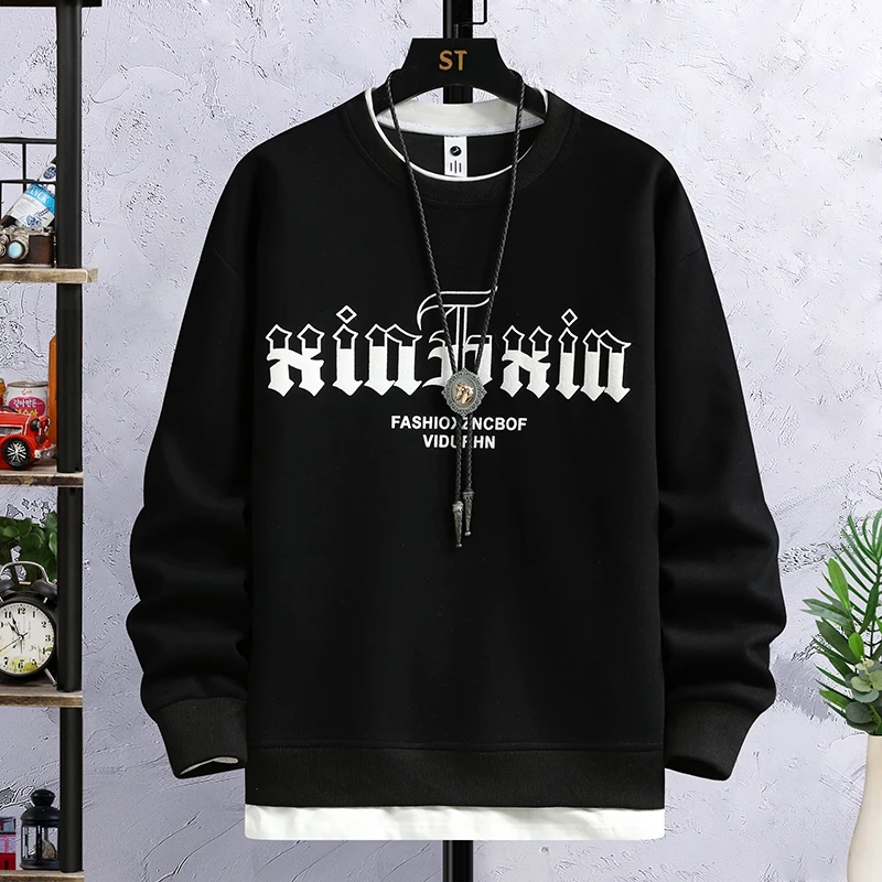 青少年宽松潮流卫衣男春秋款初高中学生男孩长袖t恤大童棉质上衣