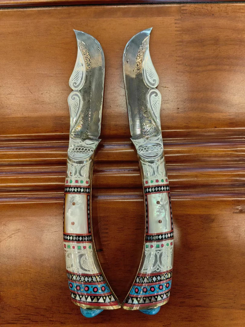 【百宝】英吉沙手工天使之翼折叠刀高端收藏款萨德尔师傅作品