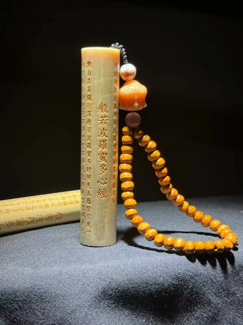 【菠萝蜜多经1】10公分实心玉竹手把件文玩把件-配饰