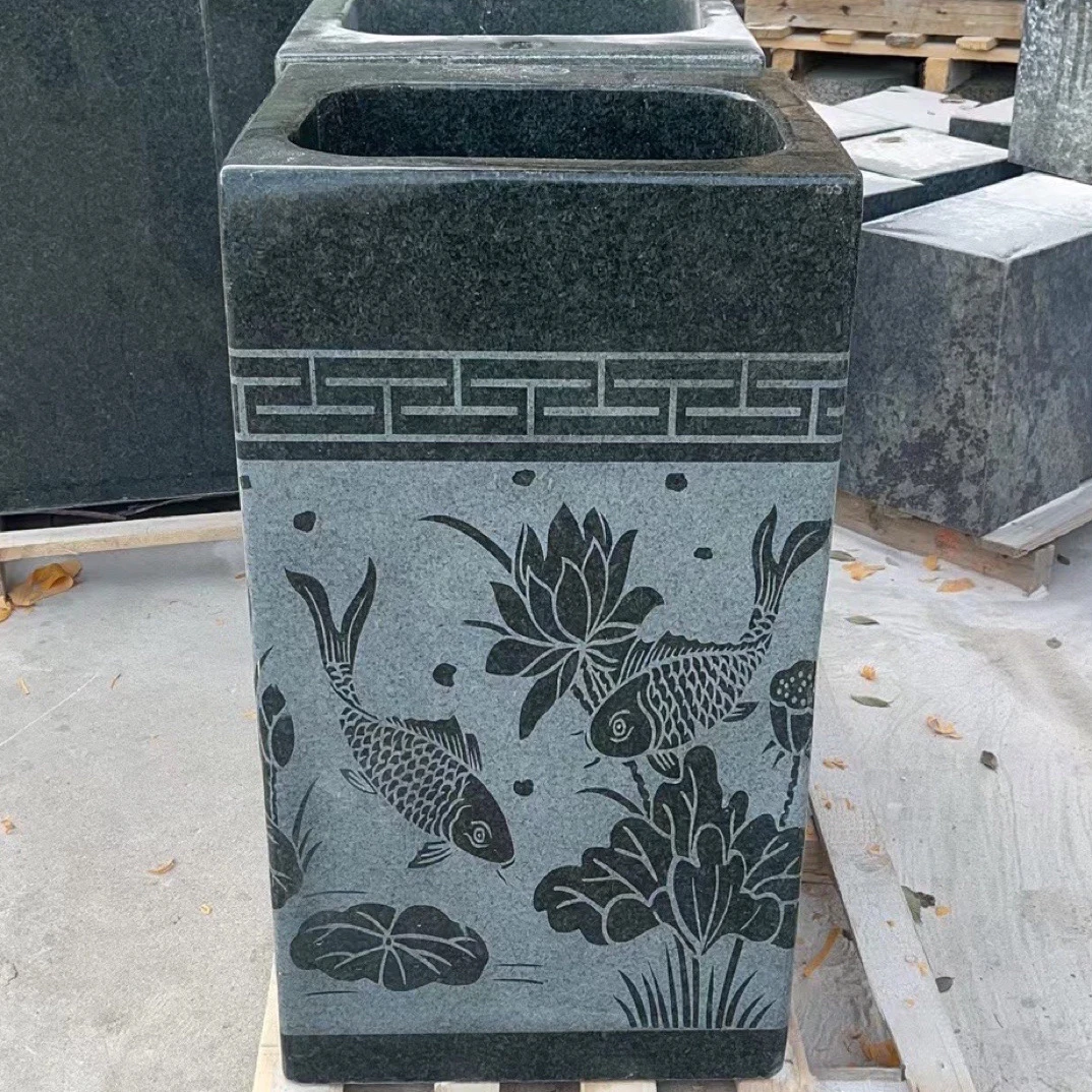 大理石户外洗手盆石头洗手盆室外石头庭院整石雕刻水池洗衣池