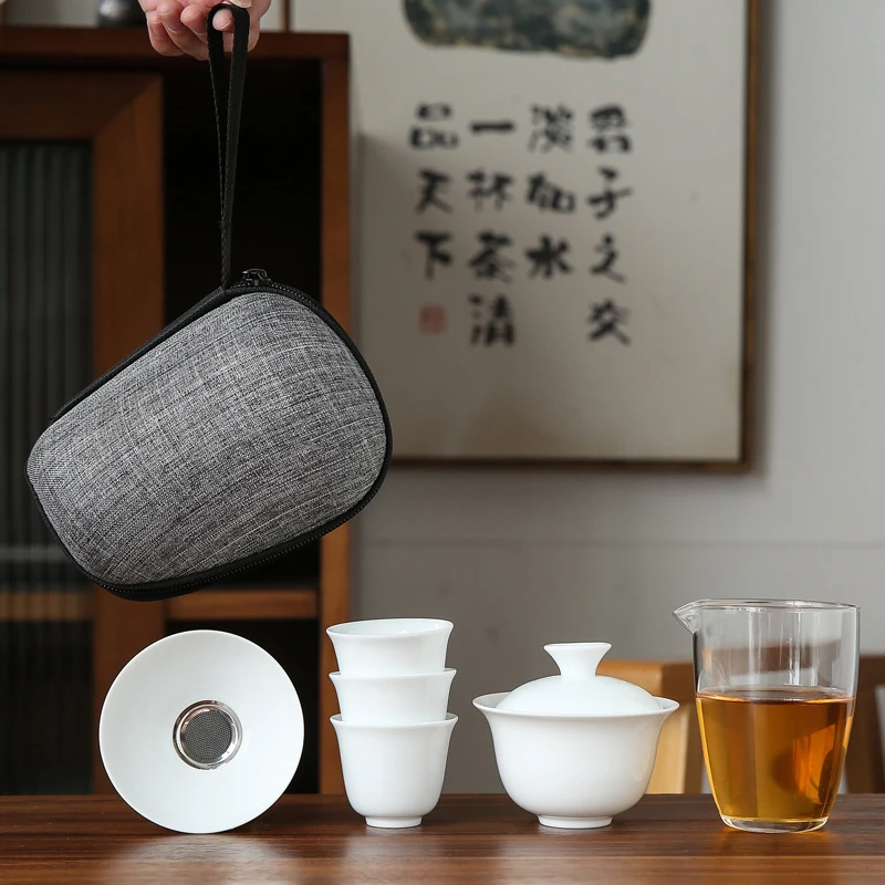 旅行茶具便携式套装陶瓷户外旅游车载日式办公室泡茶神器泡茶茶器