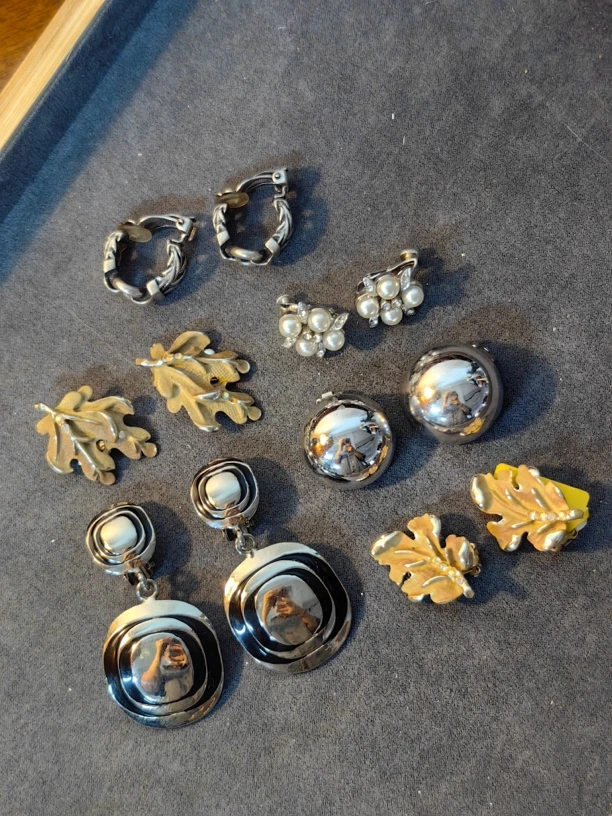 合金耳饰 ZZ 合集首饰复古银色耳夹组合集240803