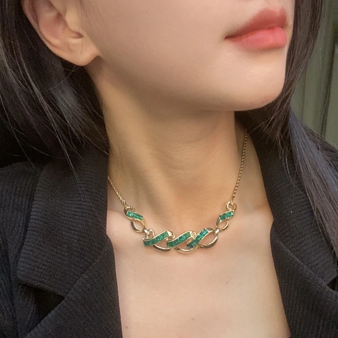 合金项链 LL 中古vintage 无名方钻项链