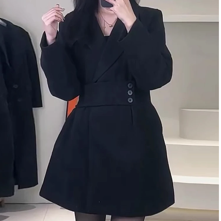 法式宽松收腰气质外套#7623