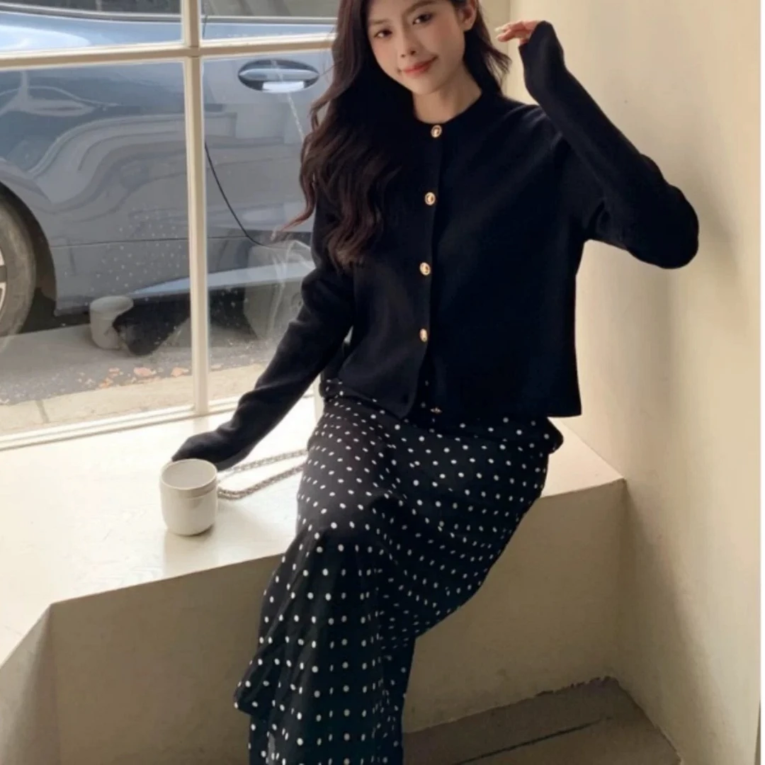 秋季纽扣气质开衫上衣#9222