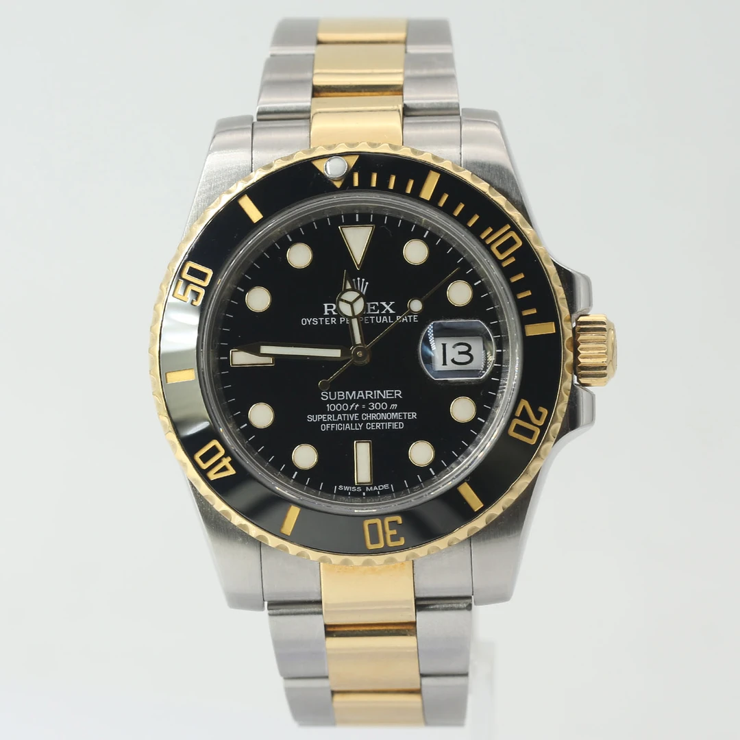 99新 Rolex/劳力士 单表/潜航者/116613/间金黑/40表径男款
